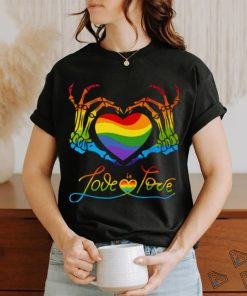 Heart Love Is Love Lgbt Skeleton Rainbow Gay Lesbian Pride T shirt