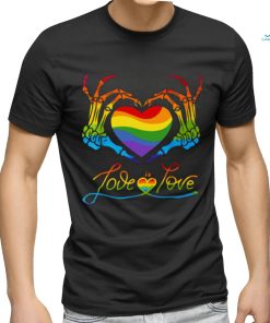 Heart Love Is Love Lgbt Skeleton Rainbow Gay Lesbian Pride T shirt