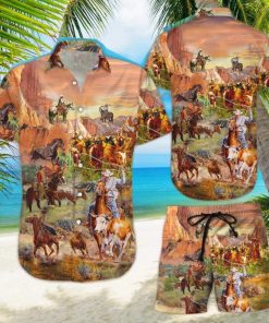 Horse Print Shirt   Cowboy Love Life Hawaiian Shirt