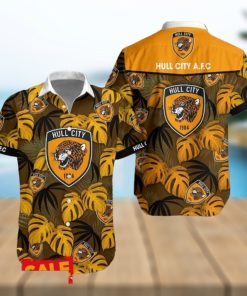 Hull City 3D Hawaiian Shirt Pattern Leaf Summer For Men Women