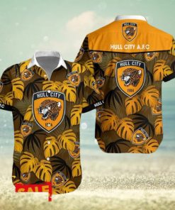 Hull City 3D Hawaiian Shirt Pattern Leaf Summer For Men Women