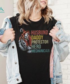 Husband Daddy Protector Hero Mechanician Father's Day Father T Shirt