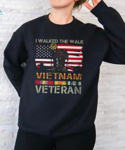 I Walked The Walk Vietnam Veterans American Flag 237 Unisex T Shirt