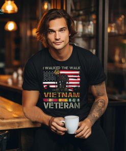 I Walked The Walk Vietnam Veterans American Flag 237 Unisex T Shirt