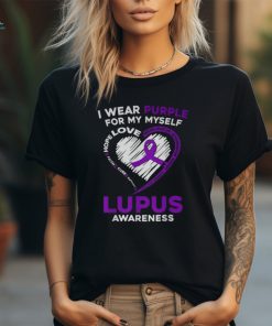 I Wear Purple For Myself Lupus Awareness Purple Ribbon Long Sleeve T Shirt