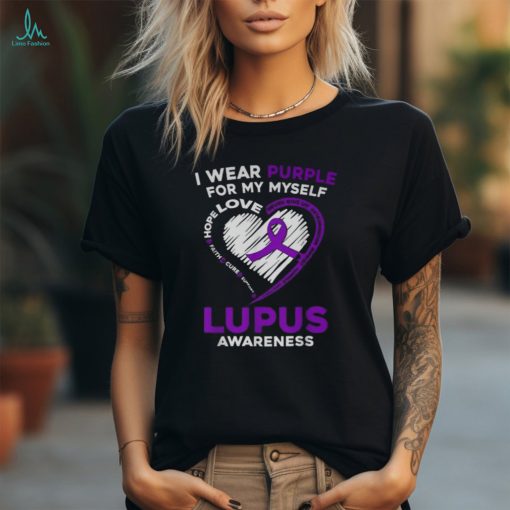 I Wear Purple For Myself Lupus Awareness Purple Ribbon Long Sleeve T Shirt