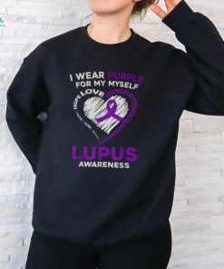 I Wear Purple For Myself Lupus Awareness Purple Ribbon Long Sleeve T Shirt