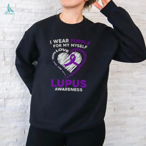 I Wear Purple For Myself Lupus Awareness Purple Ribbon Long Sleeve T Shirt