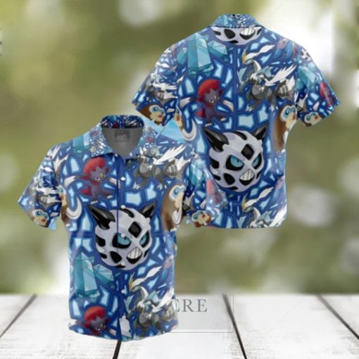 Ice Type Pokemon Pokemon Button Up Anime Hawaiian Shirt