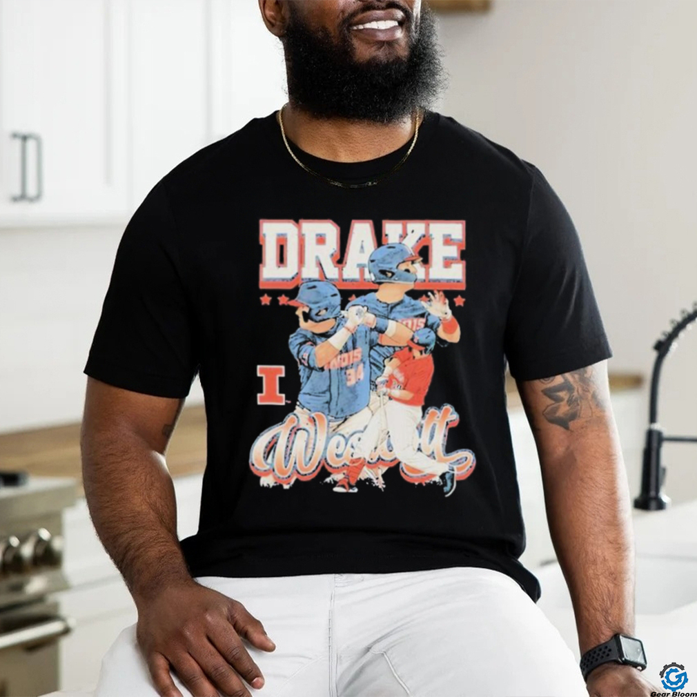 Illinois fighting illinI drake westcott 34 cartoon shirt Illinois fighting illinI drake westcott 34 cartoon shirt