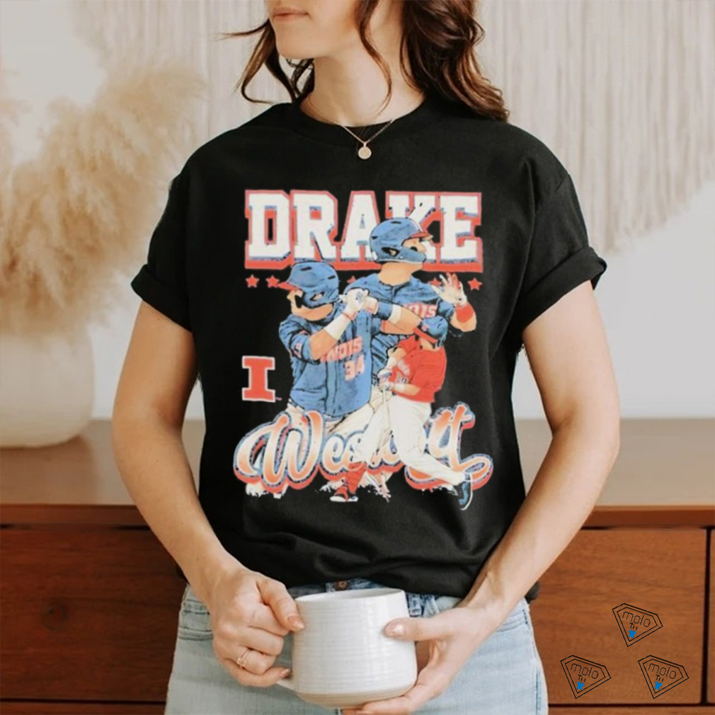 Illinois fighting illinI drake westcott 34 cartoon shirt Illinois fighting illinI drake westcott 34 cartoon shirt