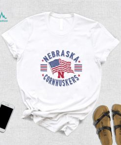 Image One Men’s Nebraska Cornhuskers Ivory Americana Flag T Shirt