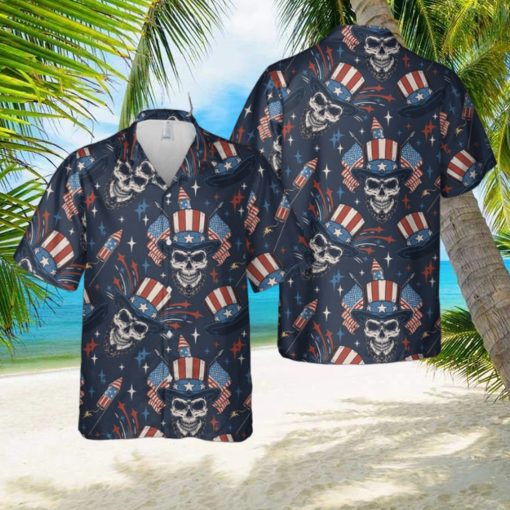 Independence Day 4th Of July Skull Hawaiian Shirt