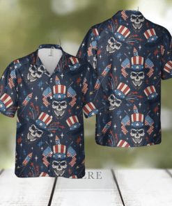 Independence Day 4th Of July Skull Hawaiian Shirt