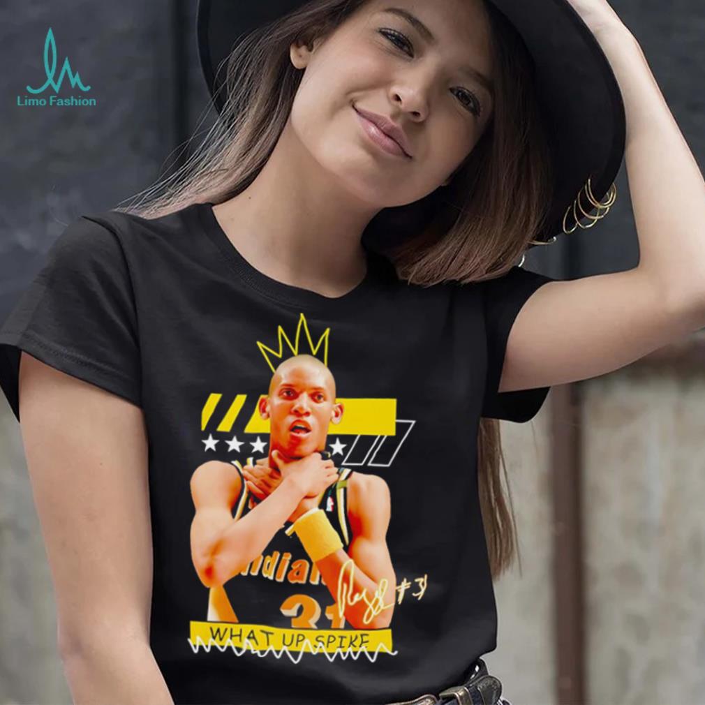 Indiana Pacers Tyrese Haliburton Reggie Miller Choke what up spike king shirt Indiana Pacers Tyrese Haliburton Reggie Miller Choke what up spike king shirt