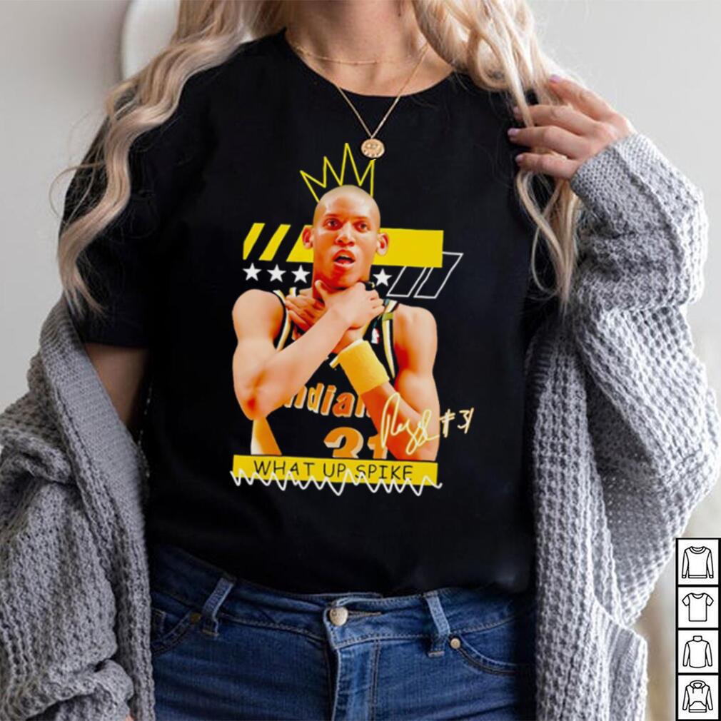 Indiana Pacers Tyrese Haliburton Reggie Miller Choke what up spike king shirt Indiana Pacers Tyrese Haliburton Reggie Miller Choke what up spike king shirt