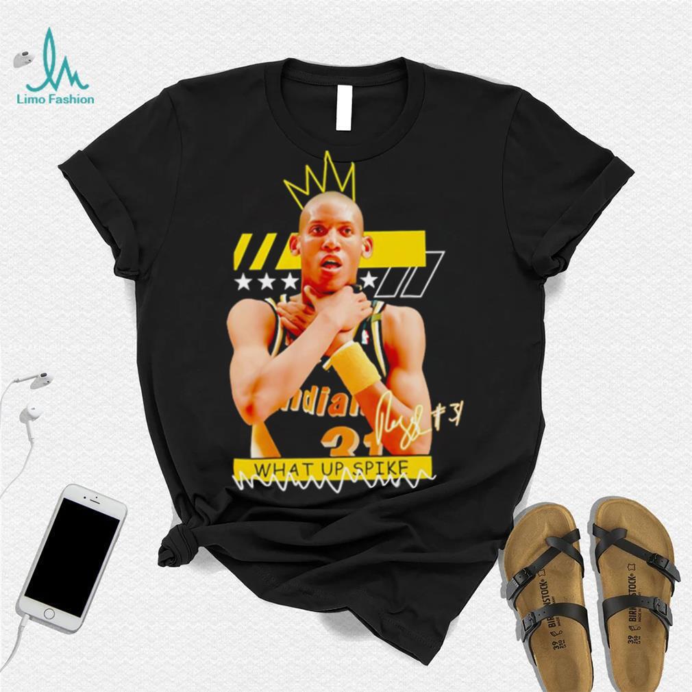 Indiana Pacers Tyrese Haliburton Reggie Miller Choke what up spike king shirt Indiana Pacers Tyrese Haliburton Reggie Miller Choke what up spike king shirt