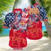 Arizona Coyotes America Flag Tropical Floral Aloha Hawaiian Shirt, Beach Shorts Custom Name For Men Women