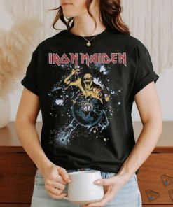 Iron Maiden World Piece Faux Faded Girls T Shirt