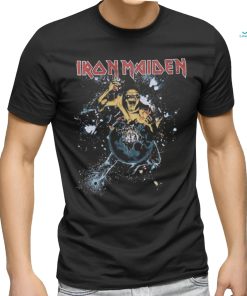 Iron Maiden World Piece Faux Faded Girls T Shirt