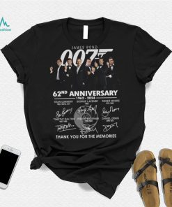 James Bond 007 62nd Anniversary 1962 2024 Thank You For The Memoroies T Shirt