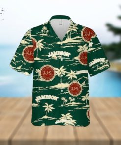 Jameson Hawaiian Button Up Shirt Island Palm Leaves Shirt