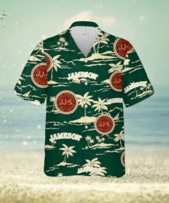 Jameson Hawaiian Button Up Shirt Island Palm Leaves Shirt