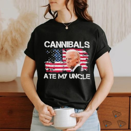 Joe Biden Cannibals Ate My Uncle Us Flag Biden Vintage T Shirt