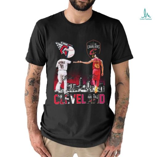 Jose Ramirez And Donovan Mitchell Cleveland Skyline Sports Teams Signatures Shirt