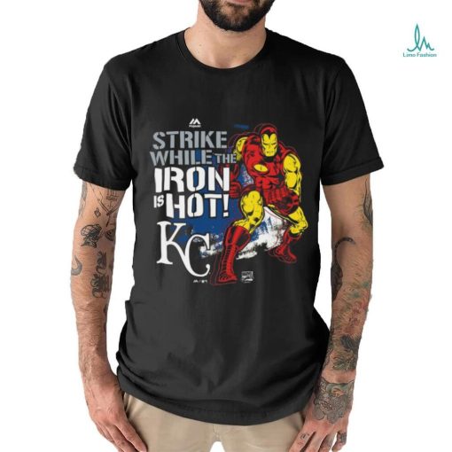 Kansas City Royals Majestic Black Marvel Iron Man T Shirt