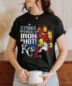 Kansas City Royals Majestic Black Marvel Iron Man T Shirt
