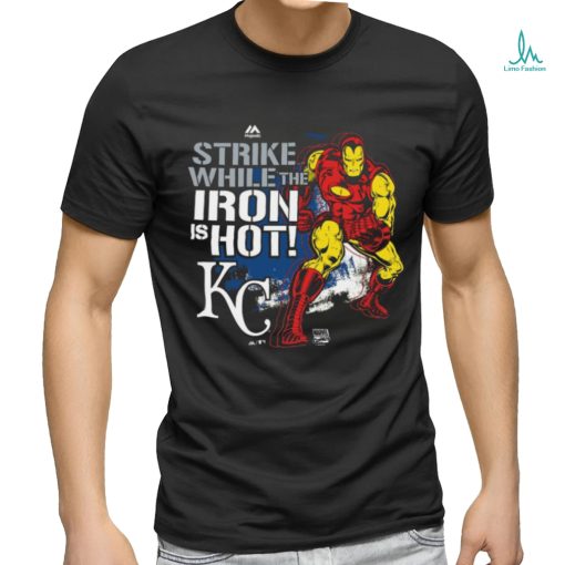 Kansas City Royals Majestic Black Marvel Iron Man T Shirt