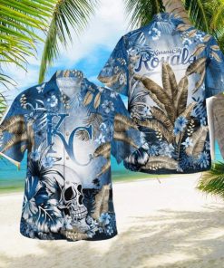 Kansas City Royals Tropical Floral Skull 3D Hawaiian Shirt Beach Shirt Halloween Gift