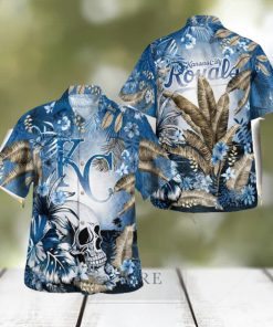 Kansas City Royals Tropical Floral Skull 3D Hawaiian Shirt Beach Shirt Halloween Gift