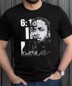 Kendrick Lamar rapper 6 16 in LA signature shirt