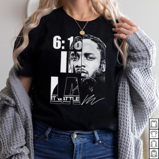 Kendrick Lamar rapper 6 16 in LA signature shirt