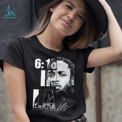 Kendrick Lamar rapper 6 16 in LA signature shirt