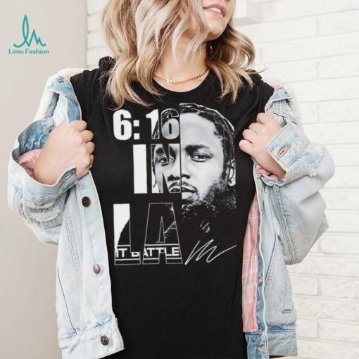 Kendrick Lamar rapper 6 16 in LA signature shirt