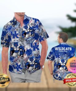 Kentucky Wildcats America Flag Tropical Floral Aloha Hawaiian Shirt Beach Shorts Custom Name For Men Women