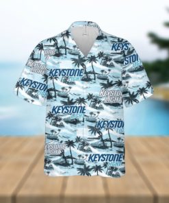 Keystone Light Hawaiian Sea Island Pattern Hawaiian Shirt