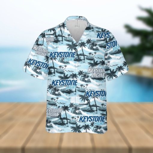 Keystone Light Hawaiian Sea Island Pattern Hawaiian Shirt