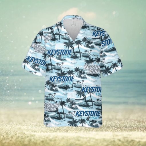 Keystone Light Hawaiian Sea Island Pattern Hawaiian Shirt