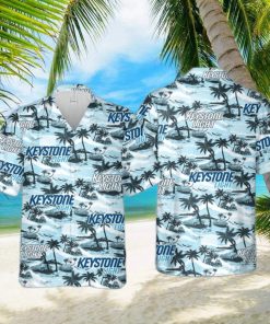 Keystone Light Hawaiian Sea Island Pattern hawaiian shirt