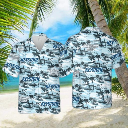 Keystone Light Hawaiian Sea Island Pattern hawaiian shirt