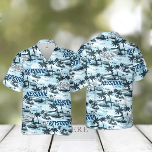 Keystone Light Hawaiian Sea Island Pattern hawaiian shirt