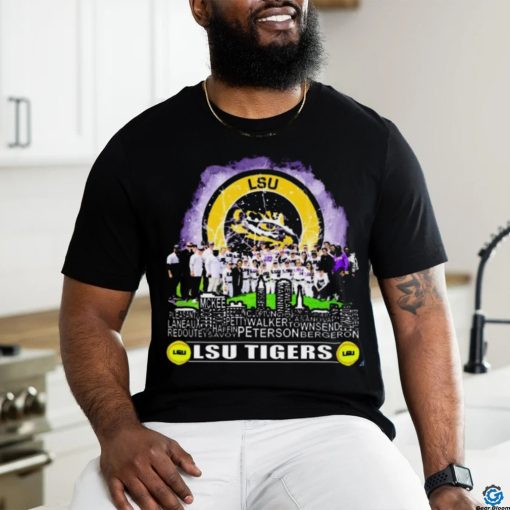 LSU Tigers Softball Team Skyline Players Name Shirt