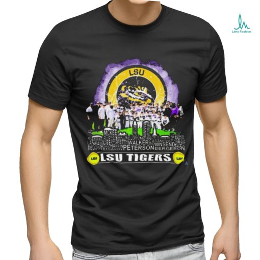 LSU Tigers Softball Team Skyline Players Name Shirt