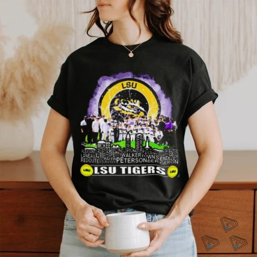 LSU Tigers Softball Team Skyline Players Name Shirt