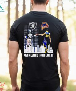 Las Vegas Raiders Marcus Allen and Golden State Warriors Stephen Curry Oakland forever signatures shirt