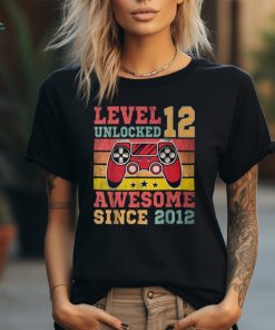 Level 12 Unlocked Vintage Video Game 12Th Birthday Gamer T Shirt